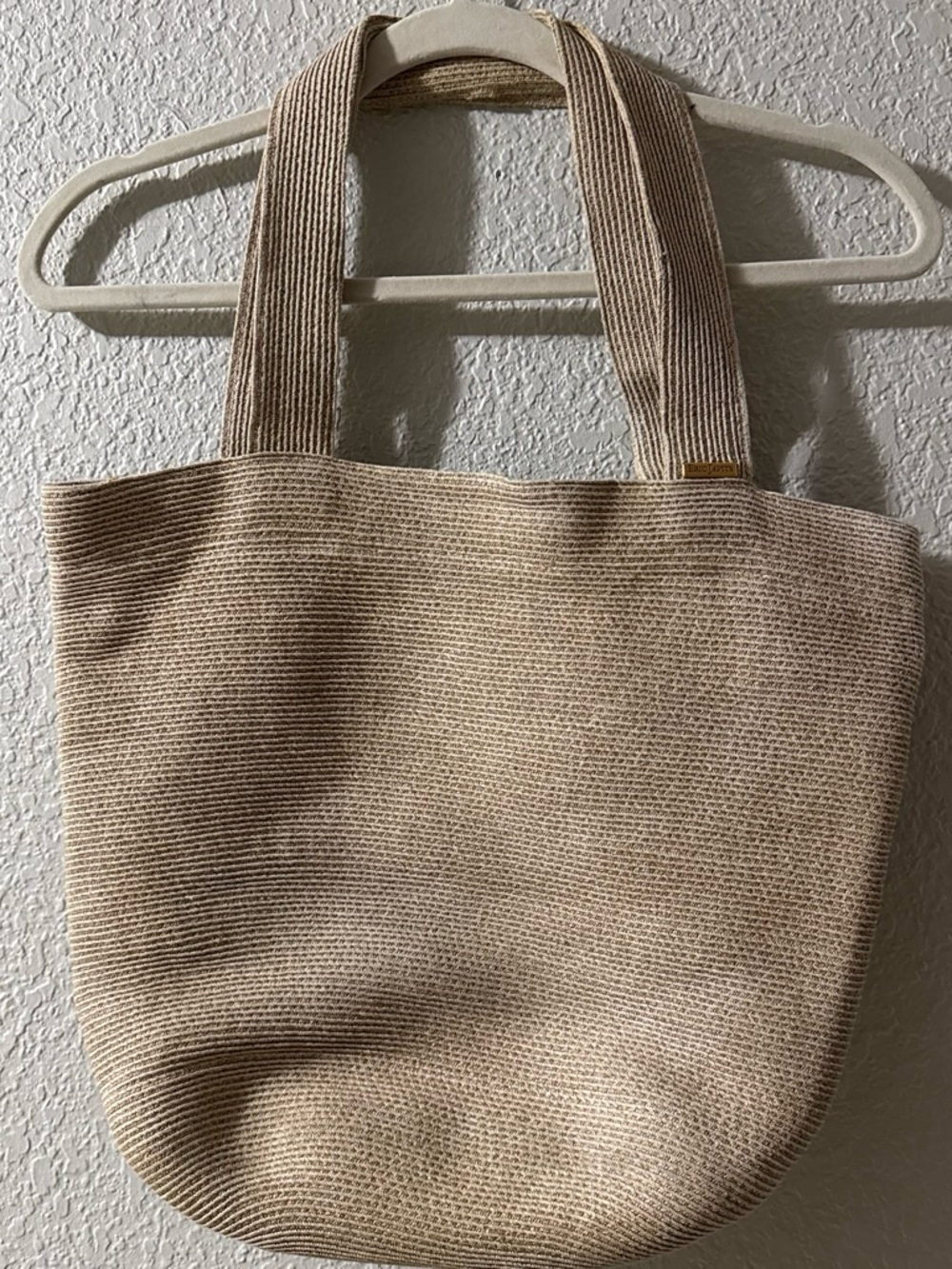 Eric Javits Beige Woven Shoulder Tote